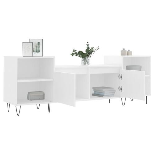 Tv-bord 160x35x55 cm konstrueret træ hvid