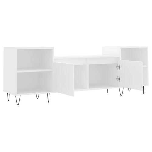 Tv-bord 160x35x55 cm konstrueret træ hvid