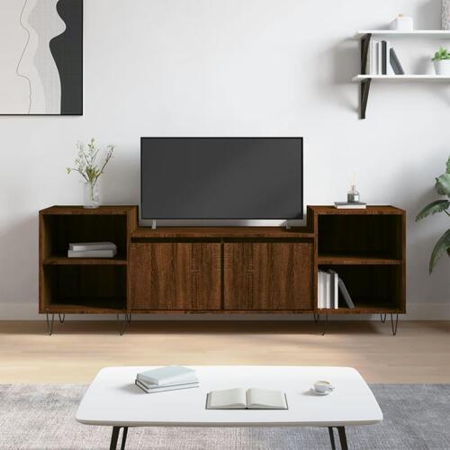 Tv-bord 160x35x55 cm konstrueret træ brun egetræsfarve