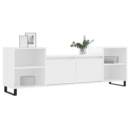 Tv-bord 160x35x55 cm konstrueret træ hvid