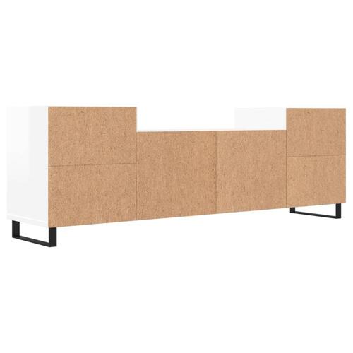 Tv-bord 160x35x55 cm konstrueret træ hvid højglans