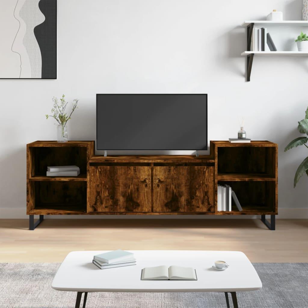 Tv-bord 160x35x55 cm konstrueret træ røget egetræsfarve