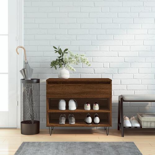 Skoreol 70x36x60 cm konstrueret træ brun egetræsfarve