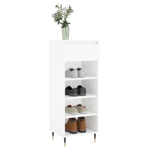 Skoreol 40x36x105 cm konstrueret træ hvid højglans