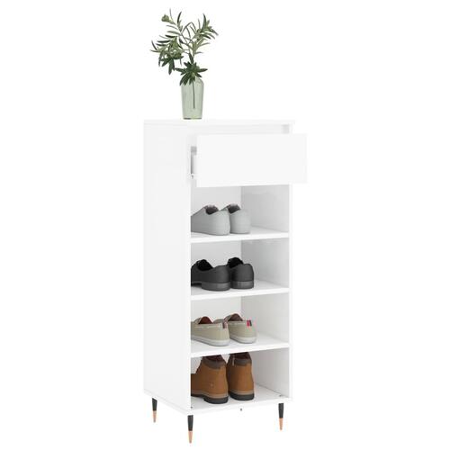 Skoreol 40x36x105 cm konstrueret træ hvid højglans
