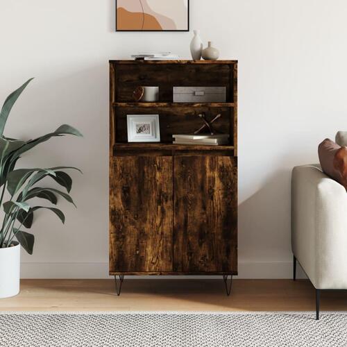 Skab 60x36x110 cm konstrueret træ Røget egetræ