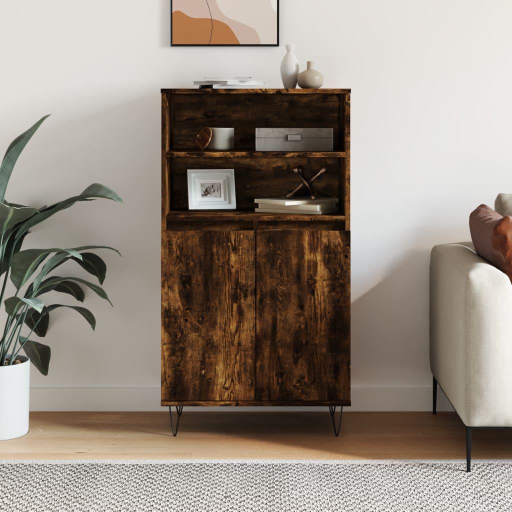 Skab 60x36x110 cm konstrueret træ Røget egetræ