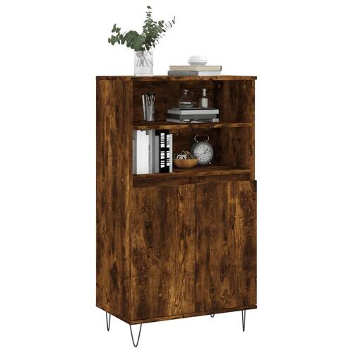 Skab 60x36x110 cm konstrueret træ Røget egetræ