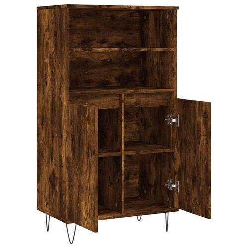 Skab 60x36x110 cm konstrueret træ Røget egetræ