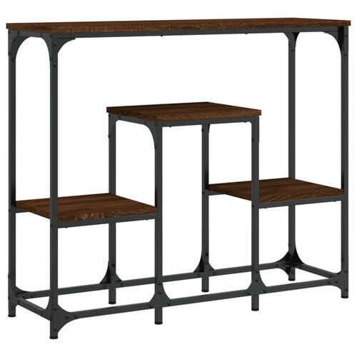 Konsolbord 89,5x28x76 cm konstrueret træ brun egetræsfarve