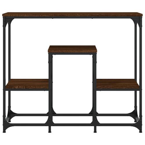 Konsolbord 89,5x28x76 cm konstrueret træ brun egetræsfarve