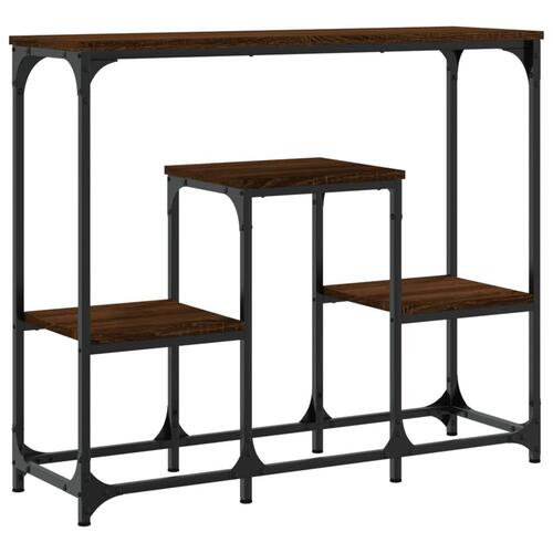 Konsolbord 89,5x28x76 cm konstrueret træ brun egetræsfarve