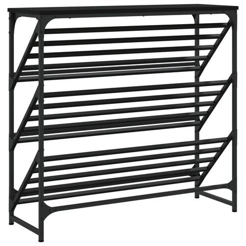 Skostativ 90x30x85 cm konstrueret træ sort