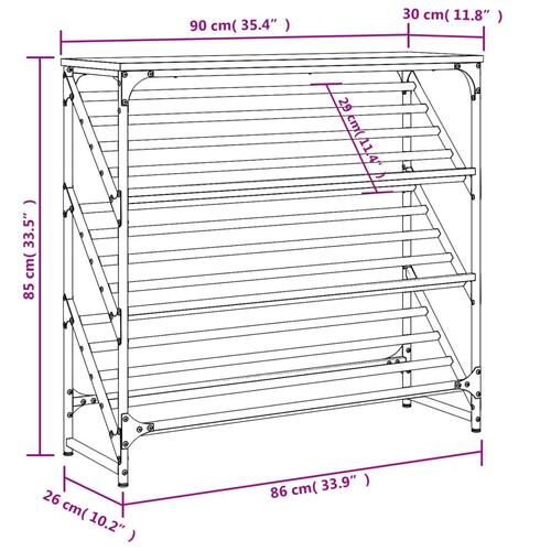 Skoreol 90x30x85 cm konstrueret træ sonoma-eg