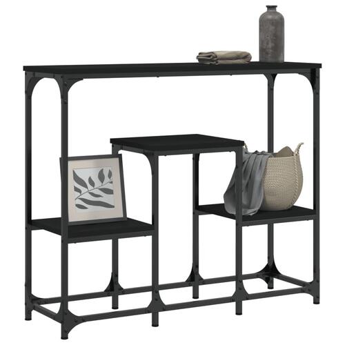 Konsolbord 89,5x28x76 cm konstrueret træ sort