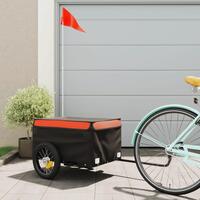 Cykelanhænger 30 kg jern sort og orange