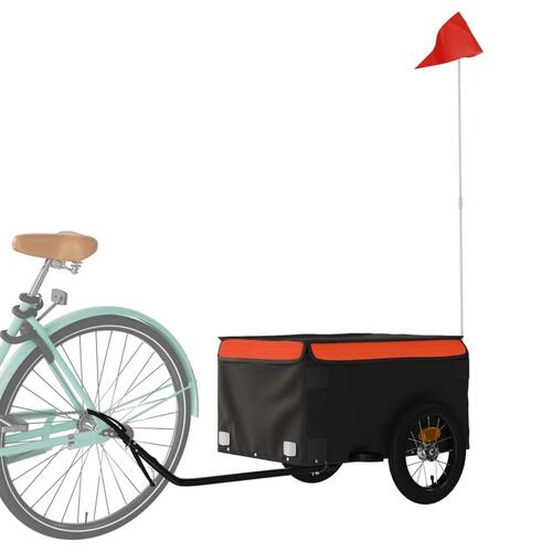 Cykelanhænger 30 kg jern sort og orange
