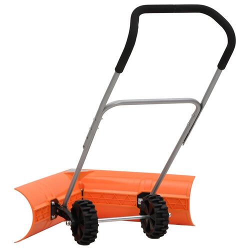 Dobbeltvinklet sneskovl med udvideligt håndtag stål orange