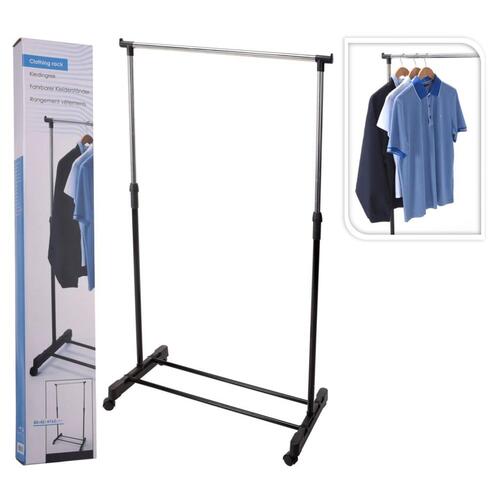 Storage solutions tøjstativ m. bøjlestang og hjul 80x42x(90-165) cm