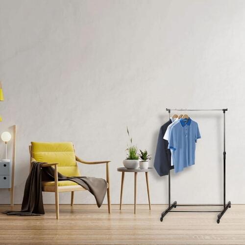 Storage solutions tøjstativ m. bøjlestang og hjul 80x42x(90-165) cm