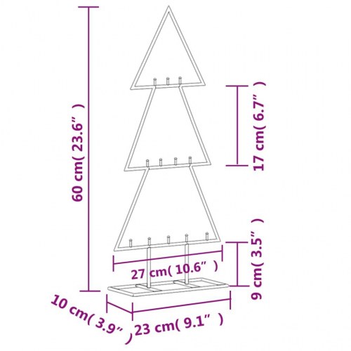 Dekorativt juletræ i metal 60 cm - sort