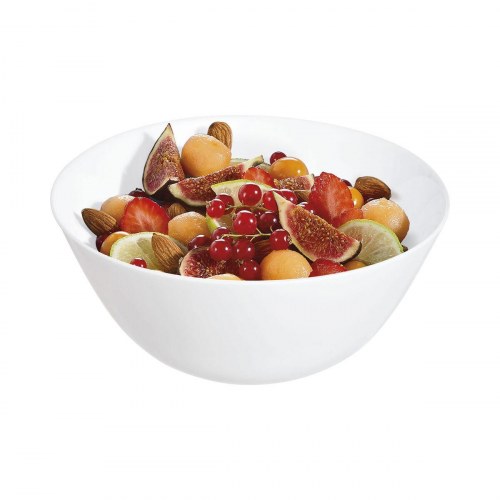 Luminarc Zelie salatskål - hvid glas, 18 cm