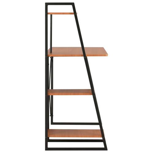 Skrivebord med reol 102x50x117 cm sort og brun