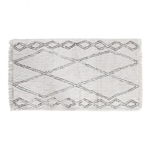 Boho gulvtæppe - sort/beige, 175 × 100 cm