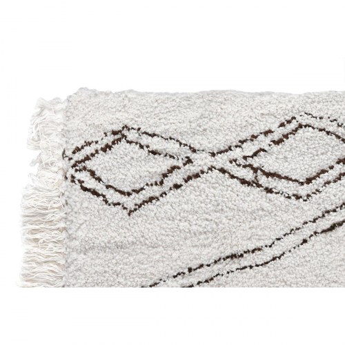 Boho gulvtæppe - sort/beige, 175 × 100 cm