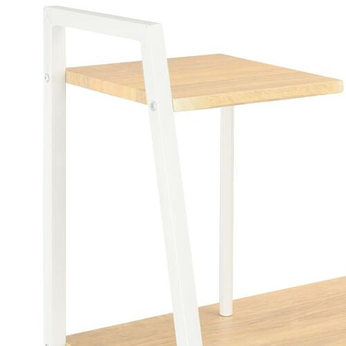 Skrivebord med hylder 102 x 50 x 117 cm hvid og eg