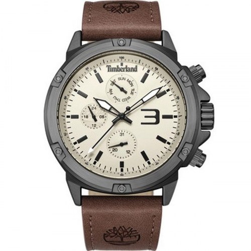 Timberland herreur TDWGF9002903, brun læderrem, Ø 46 mm