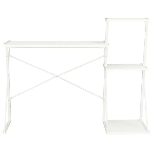 Skrivebord med hylde 116x50x93 cm hvid
