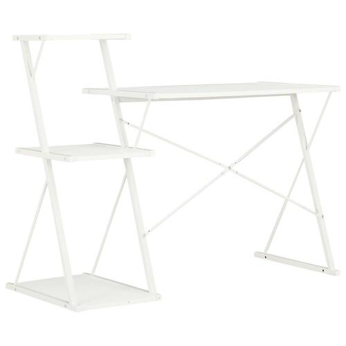 Skrivebord med hylde 116x50x93 cm hvid