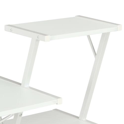 Skrivebord med hylde 116x50x93 cm hvid