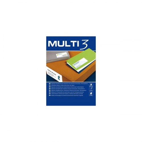 MULTI 3 printeretiketter, hvid - 100 ark, 70 × 33,8 mm, inkjet/laser (24 pr. ark)