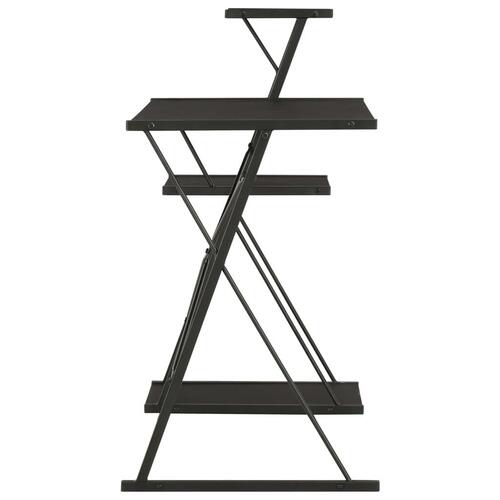 Skrivebord med hylde 116x50x93 cm sort