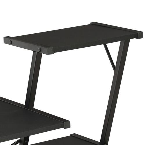 Skrivebord med hylde 116x50x93 cm sort