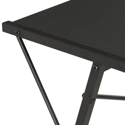 Skrivebord med hylde 116x50x93 cm sort