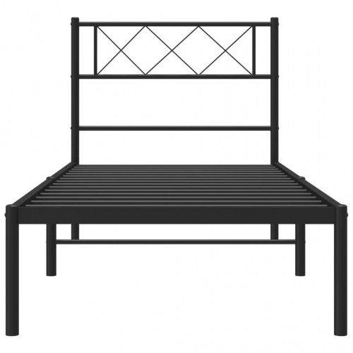 Sengeramme med sengegavl 107x203 cm metal sort