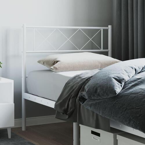 Sengegavl 100 cm metal hvid