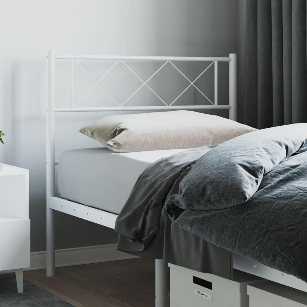 Sengegavl 100 cm metal hvid