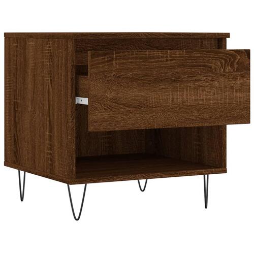 Sofabord 50x46x50 cm konstrueret træ brun egetræsfarve