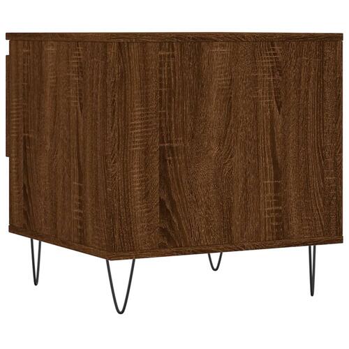 Sofabord 50x46x50 cm konstrueret træ brun egetræsfarve