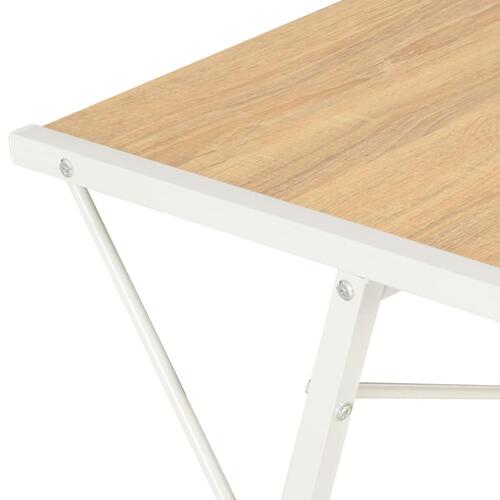 Skrivebord med hylde 116x50x93 cm hvid og egetræsfarve