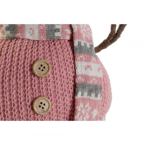 Juledekoration sne dukker - hvid/brun/pink, 30 × 16 × 33 cm (sæt af 2)