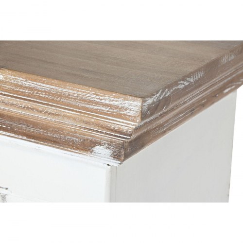 Kaminhylde - hvid/natur, gran og MDF, 120 × 29,5 × 116 cm