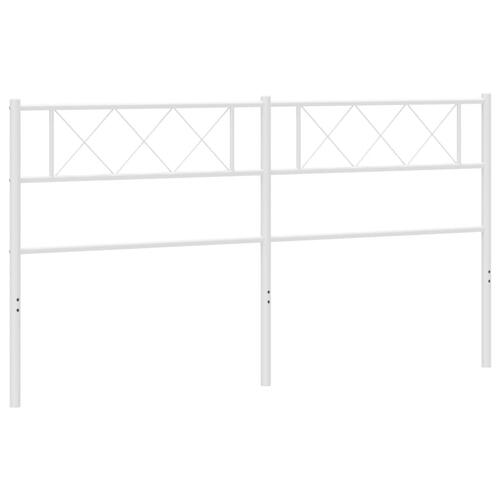 Sengegavl 180 cm metal hvid