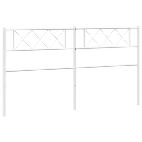 Sengegavl 180 cm metal hvid