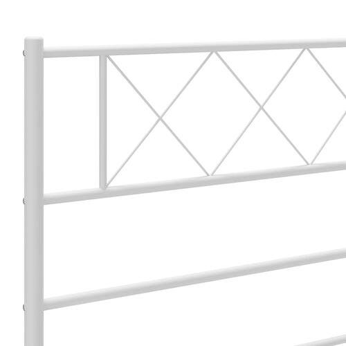 Sengegavl 180 cm metal hvid