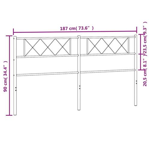 Sengegavl 180 cm metal sort